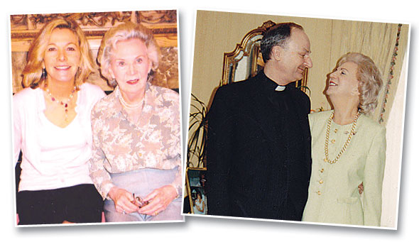 Liz and Bronda at home (left) Her wedding to Liz's stepfather, Roger Tarbuck (right)